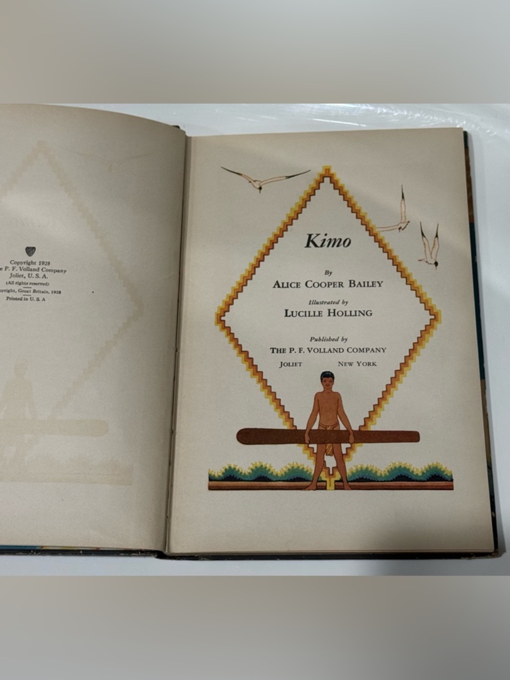 Vintage 1928 KIMO by Alice Cooper Bailey, Hawaii color illustrations HC book - Picture 7 of 16